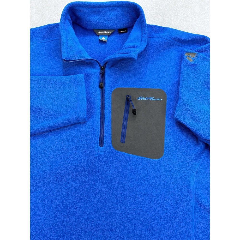 Eddie Bauer  1/4 Zip Pullover Men's Size L First Ascent  Polartec Fleece Blue
